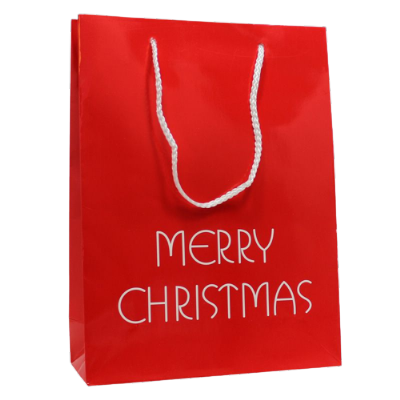 Kerstverpakking Luxe papieren kersttassen Merry Christmas - Rood 1