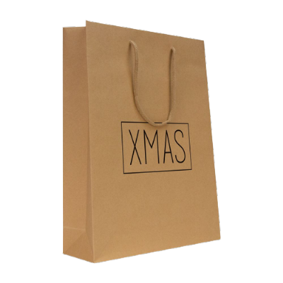 Kerstverpakking Papieren kersttassen XMAS - Bruin 1