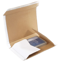 Afbeelding Witte boekverpakking geschikt voor C5 formaat (245x165x10-52 mm)