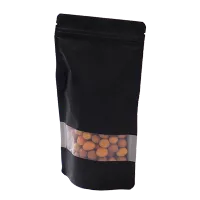 Afbeelding Stazakken kraftpapier zwart met venster