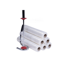 Afbeelding Wikkelfolie Starterpakket: Premium  (6 rollen rekfolie transparant + chromen dispenser)