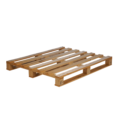 Pallet - hout - gebruikt Blokpallet open (5 of 7 latten)  1000x1200mm, gebruikt 1