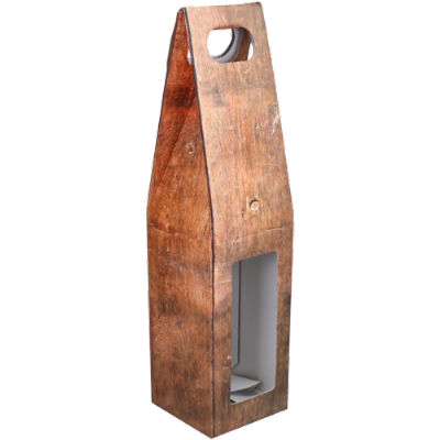 Flesverpakking Draagkarton – Barrel wood – 1 fles 1