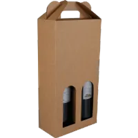 Afbeelding Draagkarton - Basic line - 2 flessen – Bruin
