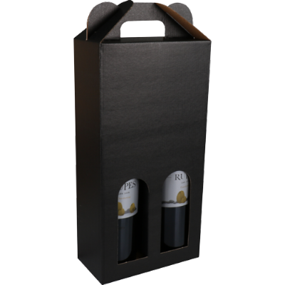 Flesverpakking Draagkarton - Basic line - 2 flessen – Zwart 1