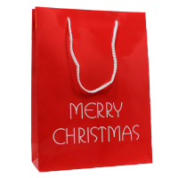 Afbeelding Luxe papieren kersttassen Merry Christmas - Rood