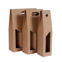 Afbeelding Draagkarton wijn bruin - 1, 2 of 3 flessen