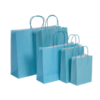 Afbeelding Basic papieren tassen deluxe - blauw