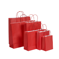 Afbeelding Basic papieren tassen deluxe - rood