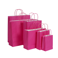 Afbeelding Basic papieren tassen deluxe - roze