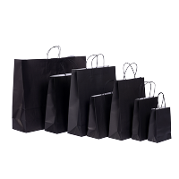 Afbeelding Basic papieren tassen deluxe - zwart