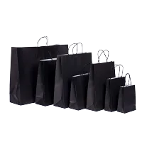 Afbeelding Basic papieren tassen deluxe - zwart