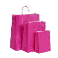 Afbeelding Basic papieren tassen - roze