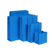 Afbeelding Luxe papieren tassen – Fluor mat – Blauw