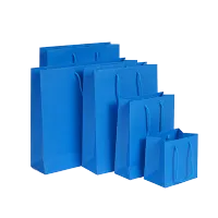 Afbeelding Luxe papieren tassen – Fluor mat – Blauw