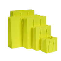 Afbeelding Luxe papieren tassen – Fluor mat – Geel