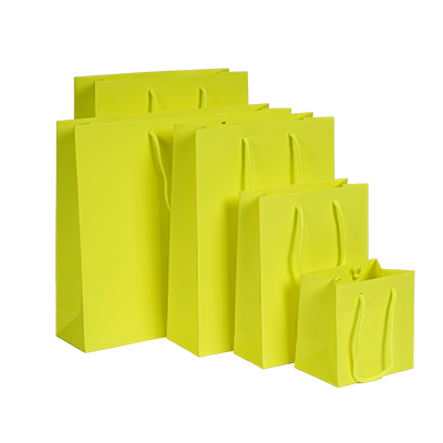 Draagtas Luxe papieren tassen – Fluor mat – Geel 1