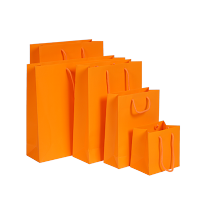 Afbeelding Luxe papieren tassen – Fluor mat – Oranje