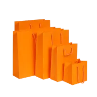 Afbeelding Luxe papieren tassen – Fluor mat – Oranje