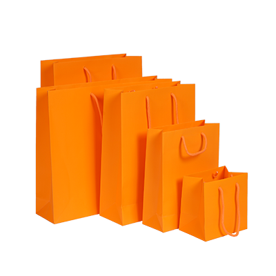 Draagtas Luxe papieren tassen – Fluor mat – Oranje 1