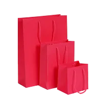 Afbeelding Luxe papieren tassen – Fluor mat – Roze