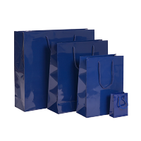 Afbeelding Luxe papieren tassen - Glanzend – Donkerblauw