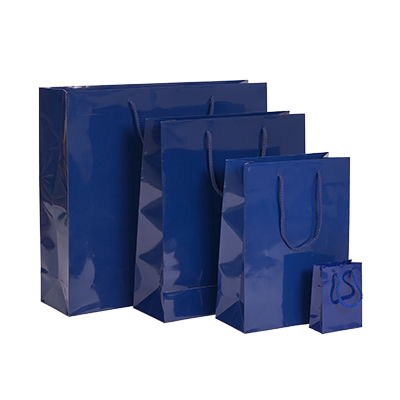 Draagtas Luxe papieren tassen - Glanzend – Donkerblauw 1