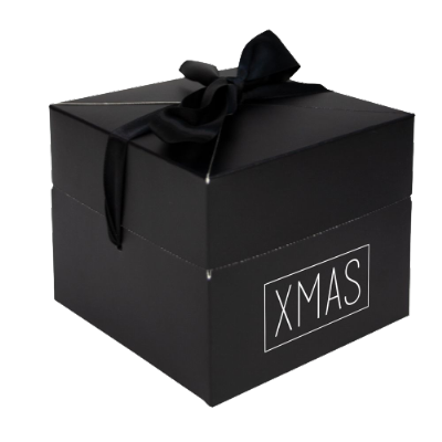 Kerstverpakking Pop-up doos met sluitlint - XMAS – Zwart 1