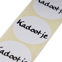 Afbeelding Stickers – Kadootje rond - wit