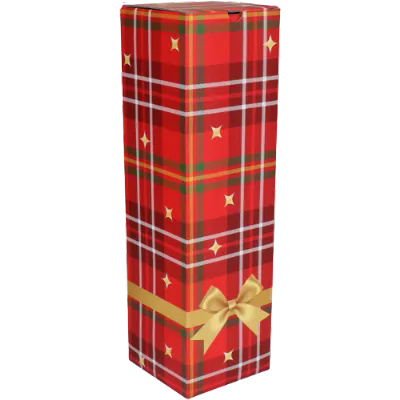 Afbeelding Kerst wijnflesdozen – Christmas Eve – Tartan – 1 fles