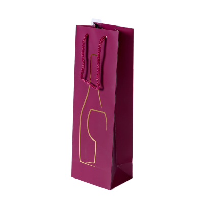 Wijntas Wijntas papier - Bordeauxrood glas/fles 1