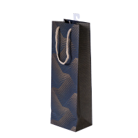 Afbeelding Wijntas papier - zwartgoud retro