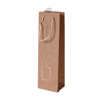 Afbeelding Wijntas papier - bruin glas/fles