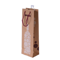 Afbeelding Wijntas papier - bruin kurkentrekker