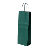 Afbeelding Wijntas papier - groen gestreept