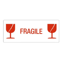 Afbeelding Fragile stickers met glazen 150x60mm